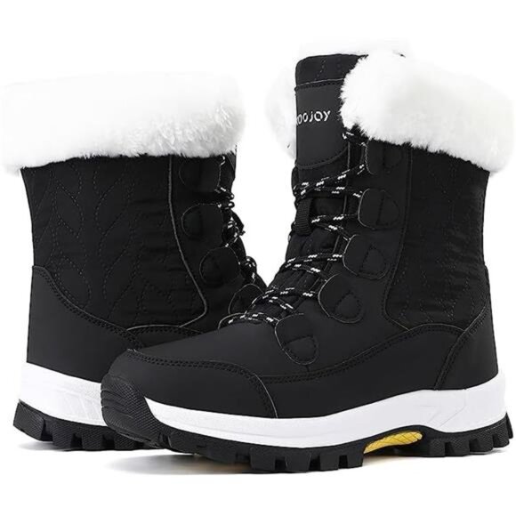 Women Waterproof Winter Snow Boots Warm Shoes Furry Mid Calf Lightweight Booties - Picture 3 of 7